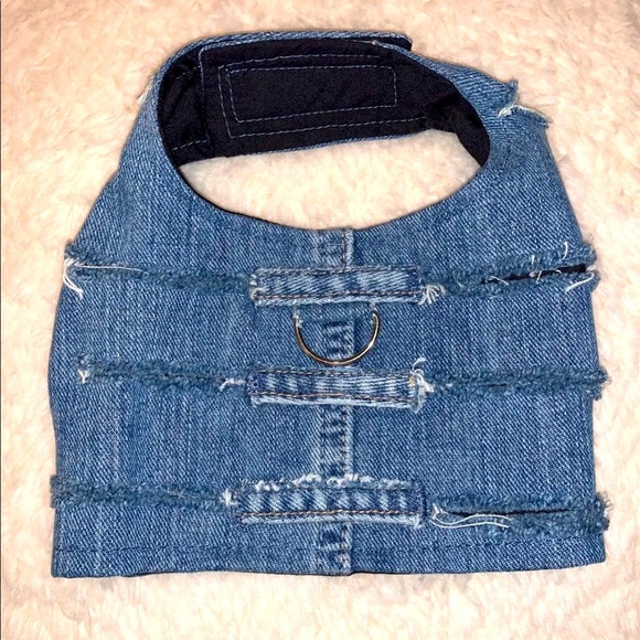 4 Cat Dog Small Jean Harness handmade New - Picture 1 of 12